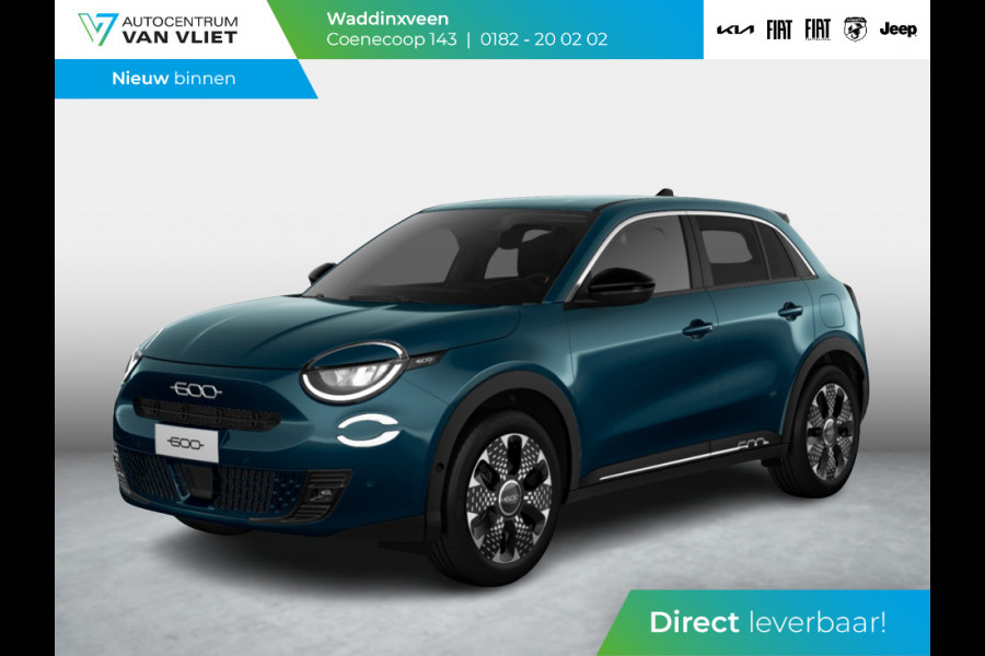 Fiat 600 1.2 Hybrid 145pk La Prima | Clima | Adapt. Cruise | Camera | BSM | 18" | Stoelverwarming | Apple Carplay | Elektr. A-Klep