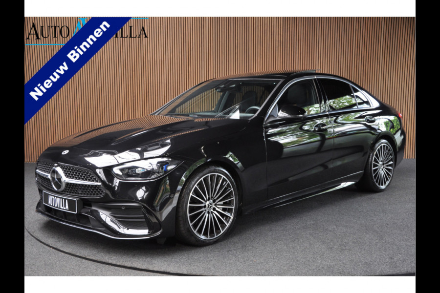 Mercedes-Benz C-Klasse 180 AMG Panodak Navi Leer Camera PTS Nightpack PTS Ambient LM velgen