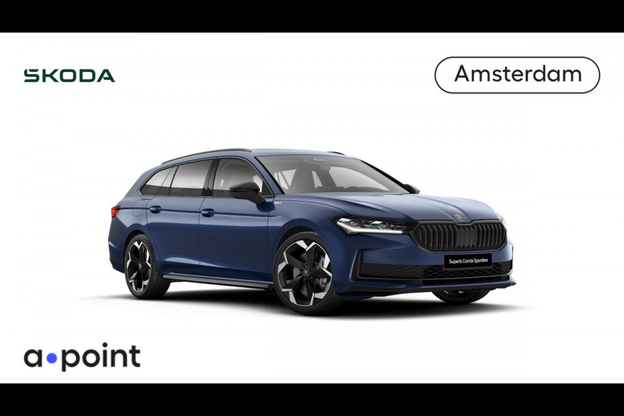 Škoda Superb Combi Sportline Business PHEV 1.5 TSI 204 pk 6 versn. DSG | Dynamic chassis control| Panoramadak | Lederen bekleding | Lichtmetalen velgen 19 inch | Travel assist plus | Canton soundsystem