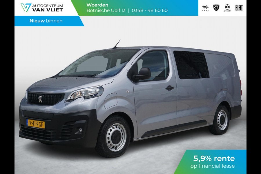 Peugeot e-Expert Dubbele Cabine 75 kWh | navi incl. Apple Carplay | laadruimtebetimmering | parkeersensoren | airco | cruise control | rijklaarprijs