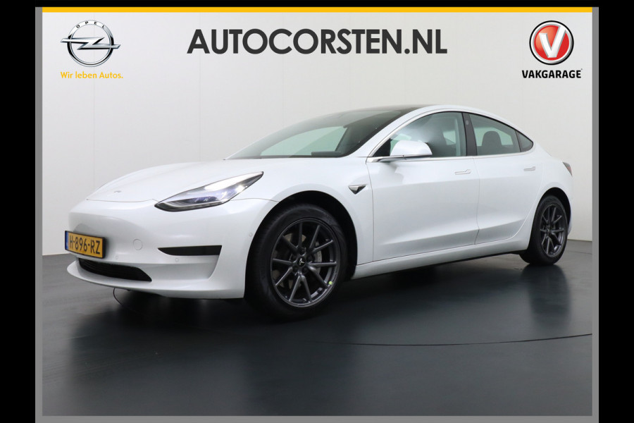 Tesla Model 3 RWD SR+ 60kWh 325PK FSD 3-Computer 18" AutoPilot Leder PanoDak Adaptive-Cruise Lmv Camera's Elektr.-Stuur+Stoelen+Spiegels+Geheu Navi LED Comfortstoelen ACC DAB Voorverwarmen interieur via App Keyless via Telefoonsleutel One-Pedal-Drive Origineel Nederlandse auto tot 11kw laden thuis! 1.584kg licht! Accu Garantie tot 28-04-2028/160.000km