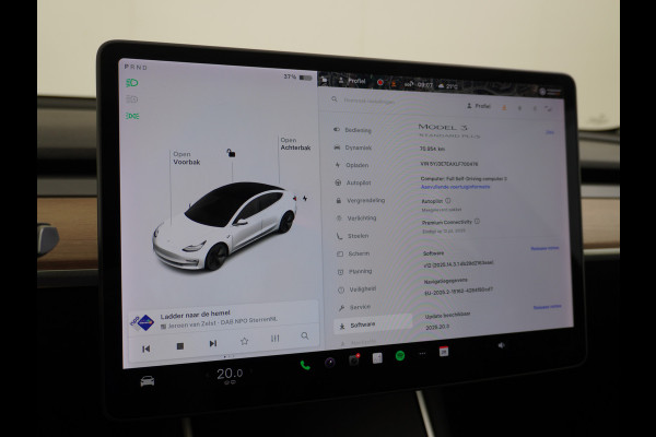Tesla Model 3 RWD SR+ 60kWh 325PK FSD 3-Computer 18" AutoPilot Leder PanoDak Adaptive-Cruise Lmv Camera's Elektr.-Stuur+Stoelen+Spiegels+Geheu Navi LED Comfortstoelen ACC DAB Voorverwarmen interieur via App Keyless via Telefoonsleutel One-Pedal-Drive Origineel Nederlandse auto tot 11kw laden thuis! 1.584kg licht! Accu Garantie tot 28-04-2028/160.000km