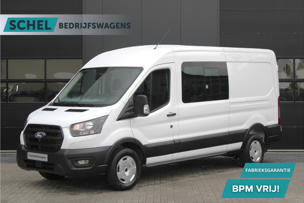 Ford Transit 350 2.0 TDCI 165pk L3H2 Dubbel Cabine Trend 6 zits - Carplay - Trekhaak - Camera - 2800kg Trekgewicht - Rijklaar