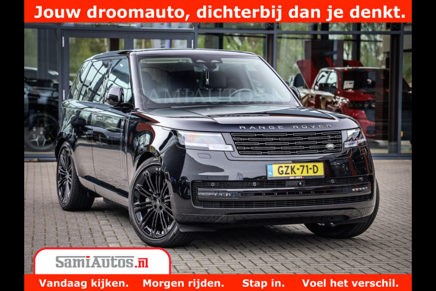 Land Rover Range Rover P550e | NIGHT | GARANTIE TOT 14-03-2029 | HEAD-UP | ACHTERAS BESTURING | SOFT CLOSE | PHEV | 23 INCH VELGEN | PANORAMADAK | STUURVERWARMING | STOEL KOELING | Fabrieksgarantie tot 14-03-2029 – Geniet van gemoedsrust met uitgebreide dekking tot deze datum. GZK-71-D