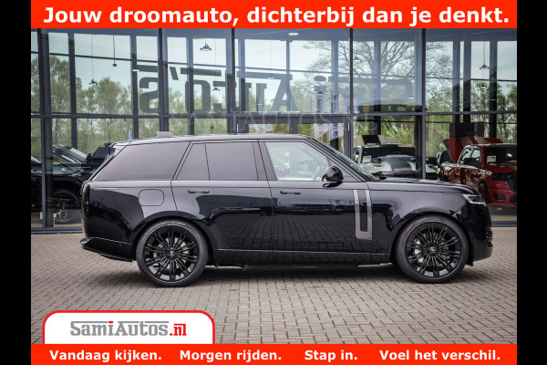 Land Rover Range Rover P550e | NIGHT | GARANTIE TOT 14-03-2029 | HEAD-UP | ACHTERAS BESTURING | SOFT CLOSE | PHEV | 23 INCH VELGEN | PANORAMADAK | STUURVERWARMING | STOEL KOELING | Fabrieksgarantie tot 14-03-2029 – Geniet van gemoedsrust met uitgebreide dekking tot deze datum. GZK-71-D