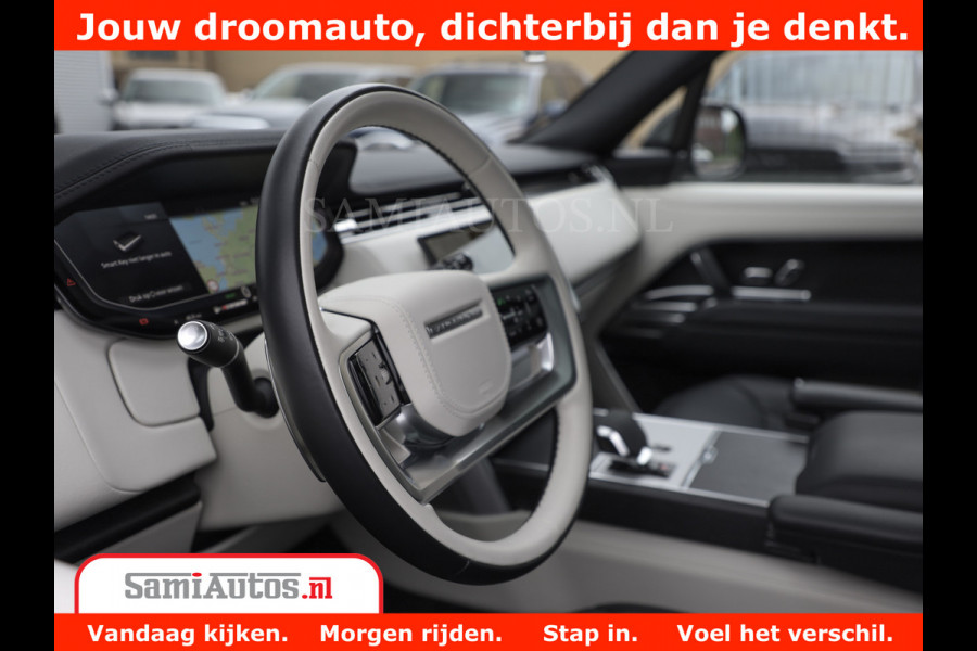Land Rover Range Rover P550e | NIGHT | GARANTIE TOT 14-03-2029 | HEAD-UP | ACHTERAS BESTURING | SOFT CLOSE | PHEV | 23 INCH VELGEN | PANORAMADAK | STUURVERWARMING | STOEL KOELING | Fabrieksgarantie tot 14-03-2029 – Geniet van gemoedsrust met uitgebreide dekking tot deze datum. GZK-71-D