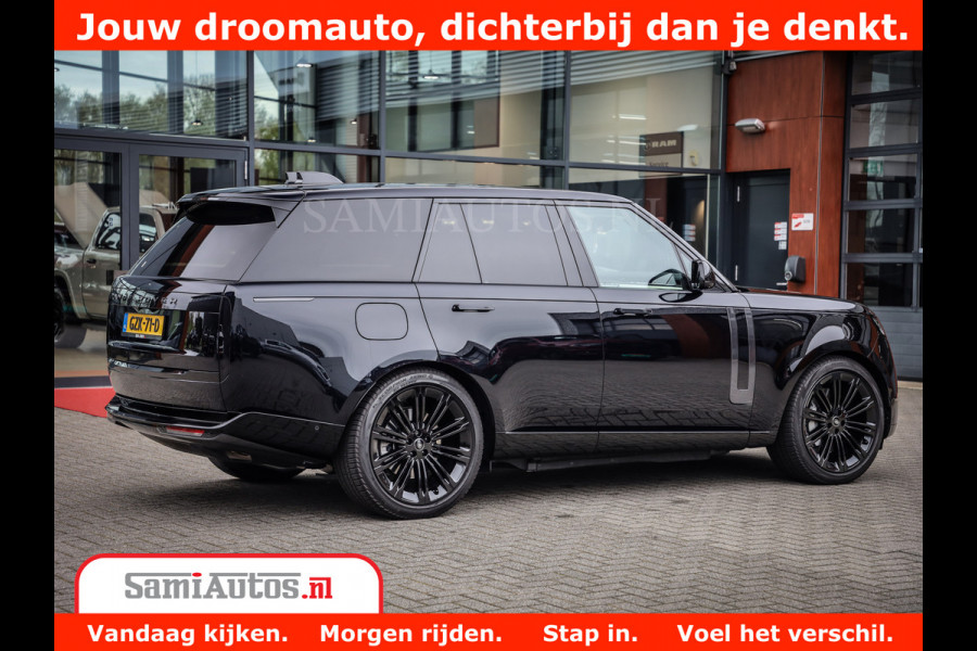 Land Rover Range Rover P550e | NIGHT | GARANTIE TOT 14-03-2029 | HEAD-UP | ACHTERAS BESTURING | SOFT CLOSE | PHEV | 23 INCH VELGEN | PANORAMADAK | STUURVERWARMING | STOEL KOELING | Fabrieksgarantie tot 14-03-2029 – Geniet van gemoedsrust met uitgebreide dekking tot deze datum. GZK-71-D