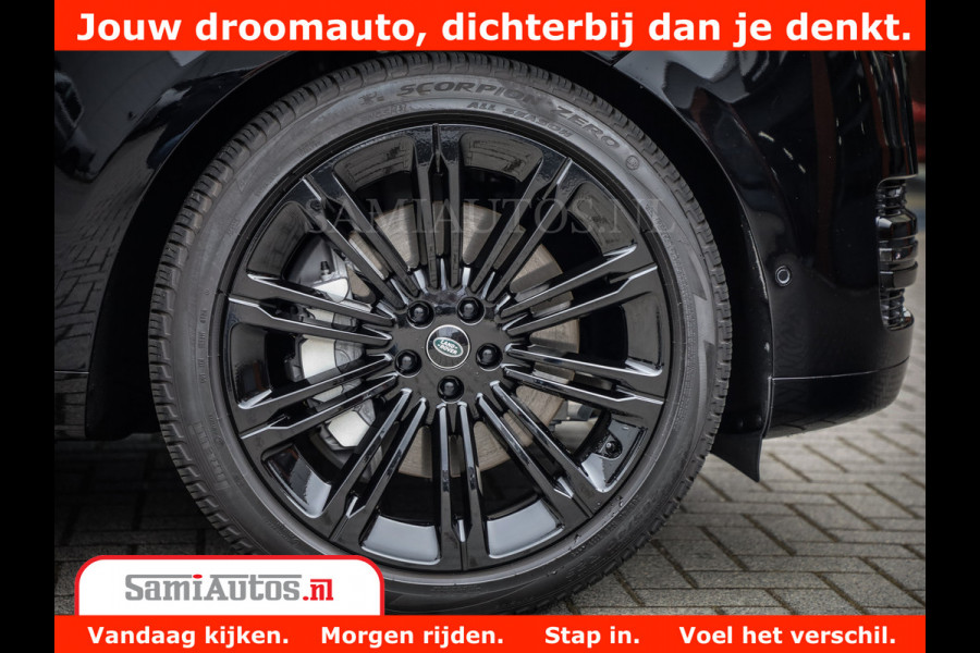 Land Rover Range Rover P550e | NIGHT | GARANTIE TOT 14-03-2029 | HEAD-UP | ACHTERAS BESTURING | SOFT CLOSE | PHEV | 23 INCH VELGEN | PANORAMADAK | STUURVERWARMING | STOEL KOELING | Fabrieksgarantie tot 14-03-2029 – Geniet van gemoedsrust met uitgebreide dekking tot deze datum. GZK-71-D
