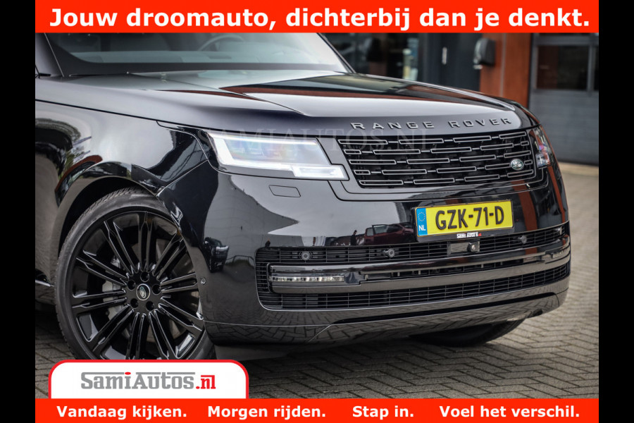 Land Rover Range Rover P550e | NIGHT | GARANTIE TOT 14-03-2029 | HEAD-UP | ACHTERAS BESTURING | SOFT CLOSE | PHEV | 23 INCH VELGEN | PANORAMADAK | STUURVERWARMING | STOEL KOELING | Fabrieksgarantie tot 14-03-2029 – Geniet van gemoedsrust met uitgebreide dekking tot deze datum. GZK-71-D