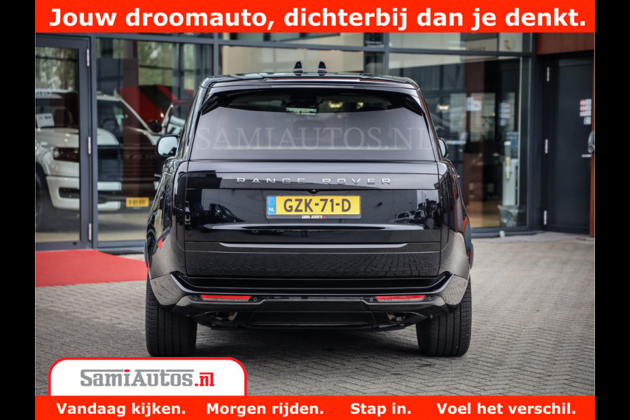 Land Rover Range Rover P550e | NIGHT | GARANTIE TOT 14-03-2029 | HEAD-UP | ACHTERAS BESTURING | SOFT CLOSE | PHEV | 23 INCH VELGEN | PANORAMADAK | STUURVERWARMING | STOEL KOELING | Fabrieksgarantie tot 14-03-2029 – Geniet van gemoedsrust met uitgebreide dekking tot deze datum. GZK-71-D