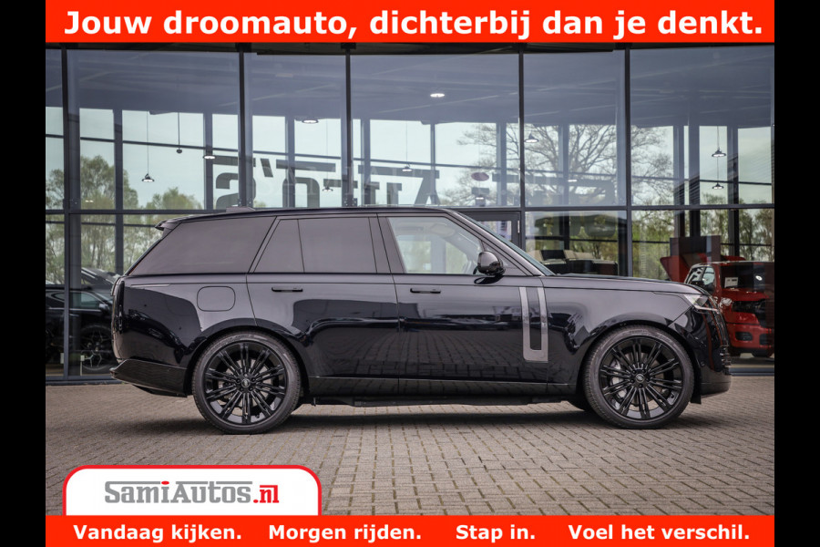Land Rover Range Rover P550e | NIGHT | GARANTIE TOT 14-03-2029 | HEAD-UP | ACHTERAS BESTURING | SOFT CLOSE | PHEV | 23 INCH VELGEN | PANORAMADAK | STUURVERWARMING | STOEL KOELING | Fabrieksgarantie tot 14-03-2029 – Geniet van gemoedsrust met uitgebreide dekking tot deze datum. GZK-71-D