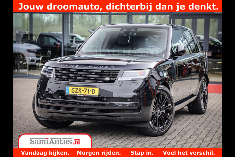 Land Rover Range Rover P550e | NIGHT | GARANTIE TOT 14-03-2029 | HEAD-UP | ACHTERAS BESTURING | SOFT CLOSE | PHEV | 23 INCH VELGEN | PANORAMADAK | STUURVERWARMING | STOEL KOELING | Fabrieksgarantie tot 14-03-2029 – Geniet van gemoedsrust met uitgebreide dekking tot deze datum. GZK-71-D