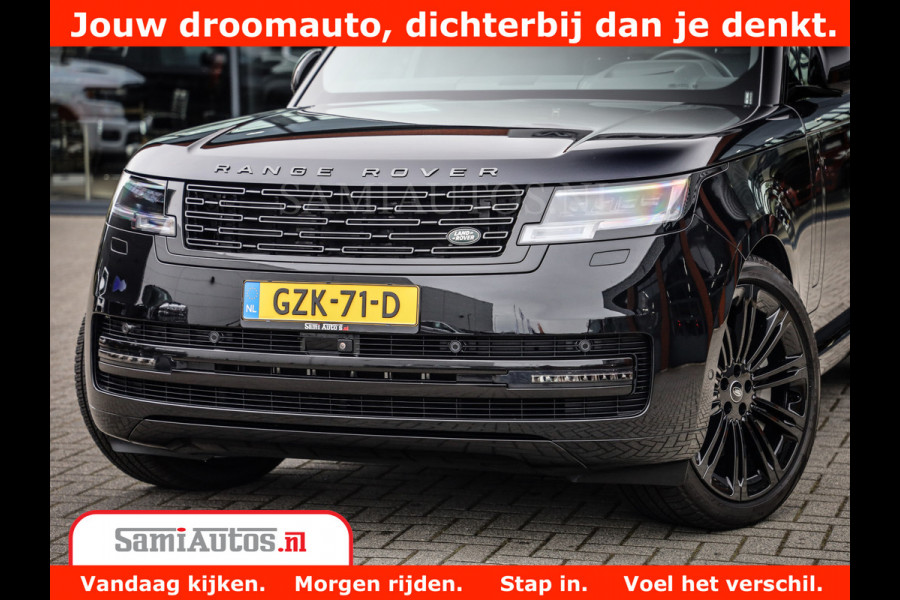 Land Rover Range Rover P550e | NIGHT | GARANTIE TOT 14-03-2029 | HEAD-UP | ACHTERAS BESTURING | SOFT CLOSE | PHEV | 23 INCH VELGEN | PANORAMADAK | STUURVERWARMING | STOEL KOELING | Fabrieksgarantie tot 14-03-2029 – Geniet van gemoedsrust met uitgebreide dekking tot deze datum. GZK-71-D