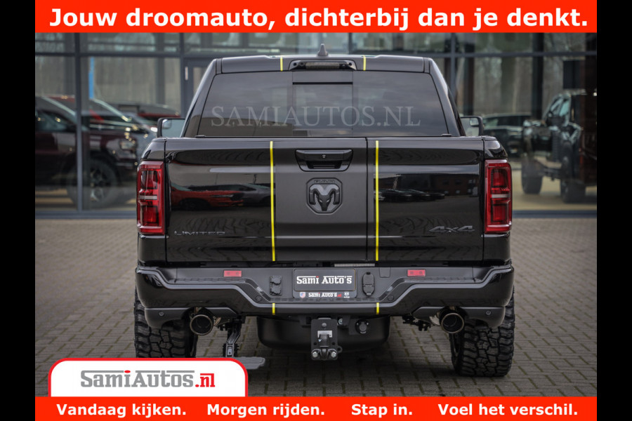 Dodge Ram 1500 Limited Night All-in prijs | High Output 540HP 706Nm | Massage + Full Option | De Meest Luxe en Volle Pick-Up in zijn Klass Comfortabele Dubbele Cabine met Royale 5 Zitplaatsen | BPM vrij | Nu Leverbaar uit Voorraad | Voorraad Nr 2367 - 5430