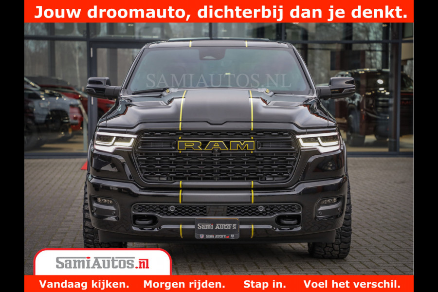 Dodge Ram 1500 Limited Night All-in prijs | High Output 540HP 706Nm | Massage + Full Option | De Meest Luxe en Volle Pick-Up in zijn Klass Comfortabele Dubbele Cabine met Royale 5 Zitplaatsen | BPM vrij | Nu Leverbaar uit Voorraad | Voorraad Nr 2367 - 5430