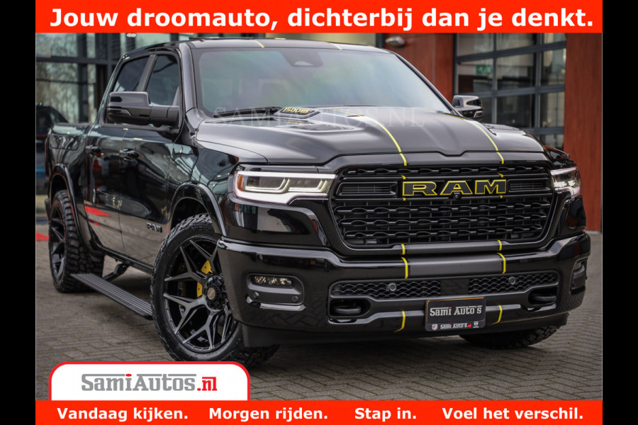 Dodge Ram 1500 Limited Night All-in prijs | High Output 540HP 706Nm | Massage + Full Option | De Meest Luxe en Volle Pick-Up in zijn Klass Comfortabele Dubbele Cabine met Royale 5 Zitplaatsen | BPM vrij | Nu Leverbaar uit Voorraad | Voorraad Nr 2367 - 5430