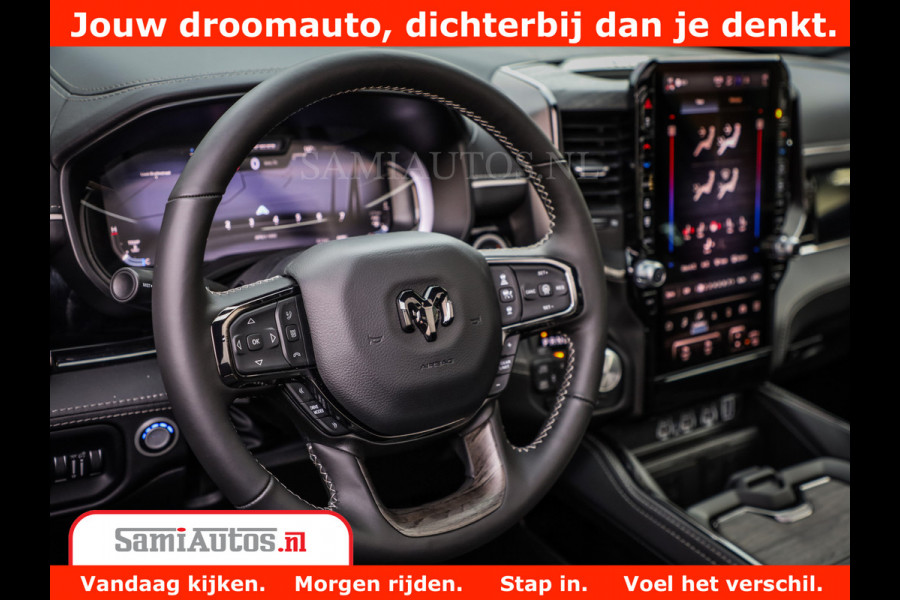 Dodge Ram 1500 Limited Night All-in prijs | High Output 540HP 706Nm | Massage + Full Option | De Meest Luxe en Volle Pick-Up in zijn Klass Comfortabele Dubbele Cabine met Royale 5 Zitplaatsen | BPM vrij | Nu Leverbaar uit Voorraad | Voorraad Nr 2367 - 5430
