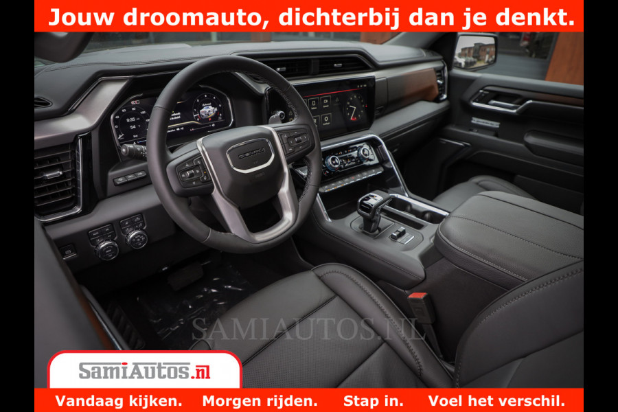 GMC Sierra DENALI 6.2 V8 426PK | Full Option | De Meest Luxe Pick-Up in zijn Klasse | Comfortabele Dubbele Cabine met Royale 5 Zitplaatsen | BPM vrij | Nu Leverbaar uit Voorraad | Voorraad Nr 419189