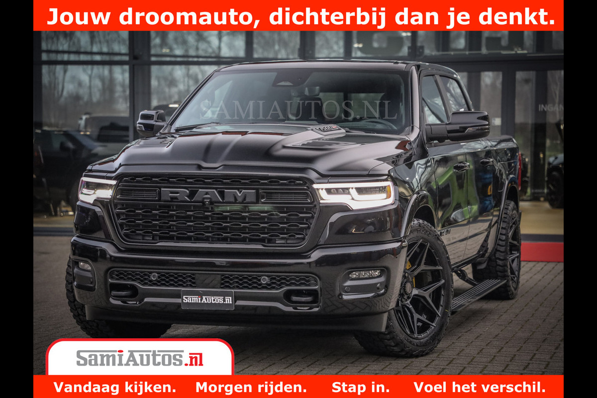 Dodge Ram 1500 Limited Night High Output 540HP 706Nm | Massage + Full Option | De Meest Luxe en Volle Pick-Up in zijn Klasse | Comfortabele Dubbele Cabine met Royale 5 Zitplaatsen | BPM vrij | Nu Leverbaar uit Voorraad | Voorraad Nr 2325 - 5148 Dodge Ram 1500 Limited Night High Output 540HP 706Nm | Massage + Full Option | De Meest Luxe en Volle Pick-Up in zijn Klasse | Comfortabele Dubbele Cabine met Royale 5 Zitplaatsen | BPM vrij | Nu Leverbaar uit Voorraad | Voorraad Nr 2325 - 5148