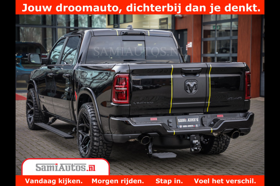 Dodge Ram 1500 Limited Night High Output 540HP 706Nm | Massage + Full Option | De Meest Luxe en Volle Pick-Up in zijn Klasse | Comfortabele Dubbele Cabine met Royale 5 Zitplaatsen | BPM vrij | Nu Leverbaar uit Voorraad | Voorraad Nr 2370 - 5411
