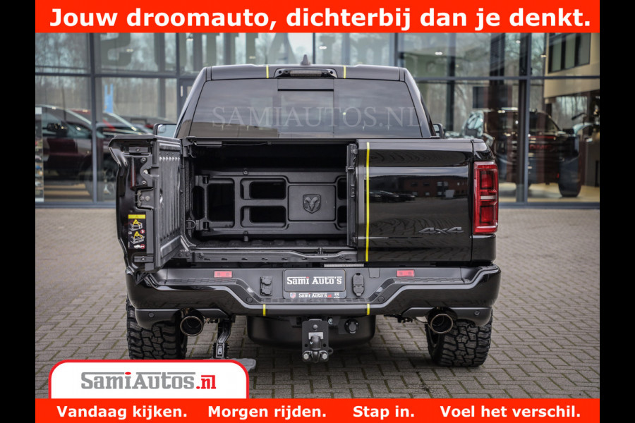 Dodge Ram 1500 Limited Night High Output 540HP 706Nm | Massage + Full Option | De Meest Luxe en Volle Pick-Up in zijn Klasse | Comfortabele Dubbele Cabine met Royale 5 Zitplaatsen | BPM vrij | Nu Leverbaar uit Voorraad | Voorraad Nr 2370 - 5411