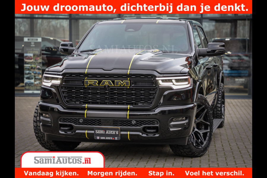Dodge Ram 1500 Limited Night High Output 540HP 706Nm | Massage + Full Option | De Meest Luxe en Volle Pick-Up in zijn Klasse | Comfortabele Dubbele Cabine met Royale 5 Zitplaatsen | BPM vrij | Nu Leverbaar uit Voorraad | Voorraad Nr 2370 - 5411