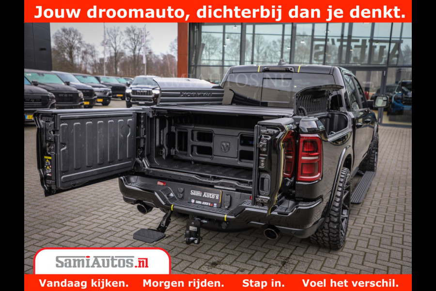 Dodge Ram 1500 Limited Night High Output 540HP 706Nm | Massage + Full Option | De Meest Luxe en Volle Pick-Up in zijn Klasse | Comfortabele Dubbele Cabine met Royale 5 Zitplaatsen | BPM vrij | Nu Leverbaar uit Voorraad | Voorraad Nr 2333 - 5129