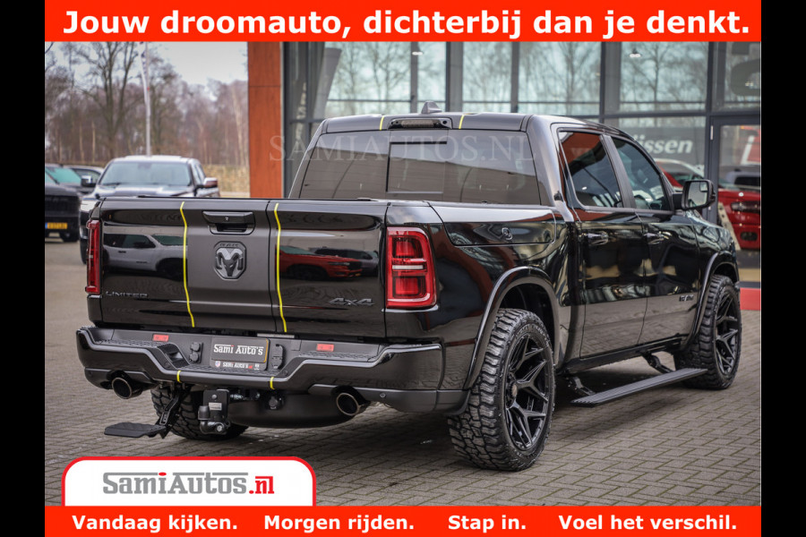 Dodge Ram 1500 Limited Night High Output 540HP 706Nm | Massage + Full Option | De Meest Luxe en Volle Pick-Up in zijn Klasse | Comfortabele Dubbele Cabine met Royale 5 Zitplaatsen | BPM vrij | Nu Leverbaar uit Voorraad | Voorraad Nr 2333 - 5129