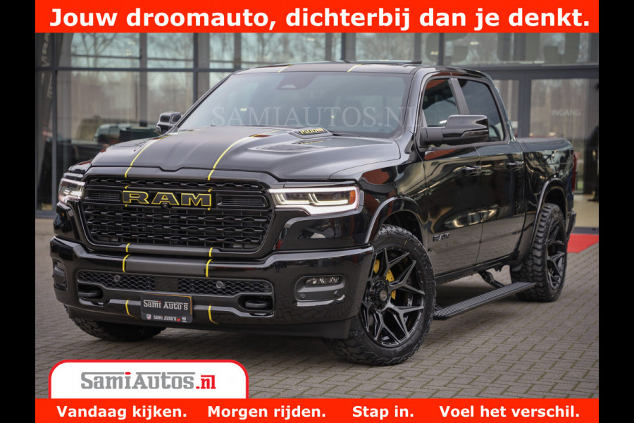 Dodge Ram 1500 Limited Night High Output 540HP 706Nm | Massage + Full Option | De Meest Luxe en Volle Pick-Up in zijn Klasse | Comfortabele Dubbele Cabine met Royale 5 Zitplaatsen | BPM vrij | Nu Leverbaar uit Voorraad | Voorraad Nr 2333 - 5129