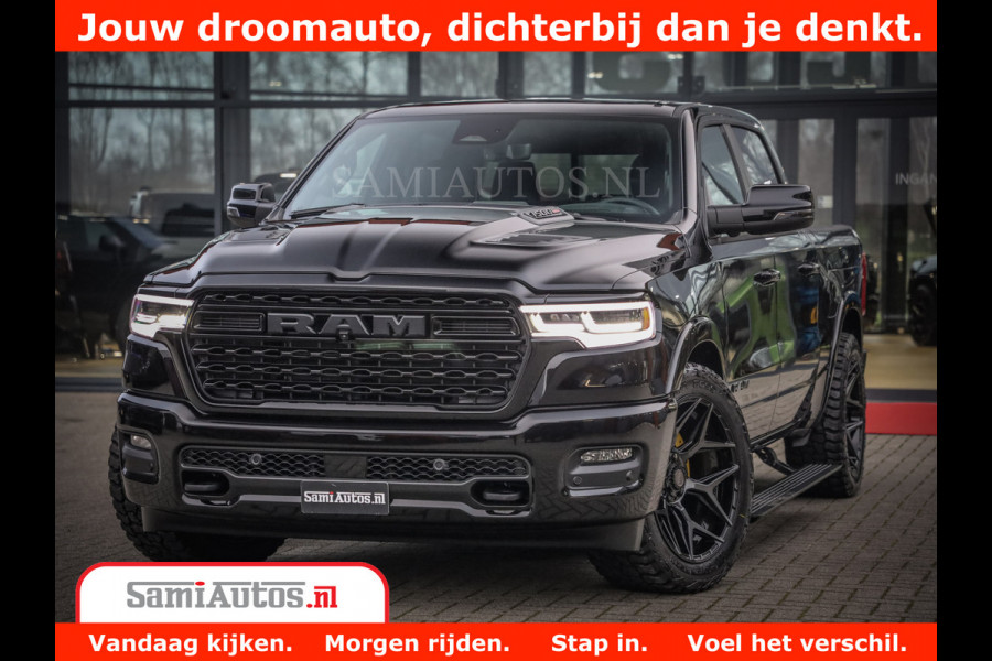 Dodge Ram 1500 Limited Night High Output 540HP 706Nm | Massage + Full Option | De Meest Luxe en Volle Pick-Up in zijn Klasse | Comfortabele Dubbele Cabine met Royale 5 Zitplaatsen | BPM vrij | Nu Leverbaar uit Voorraad | Voorraad Nr 2293 - 7688