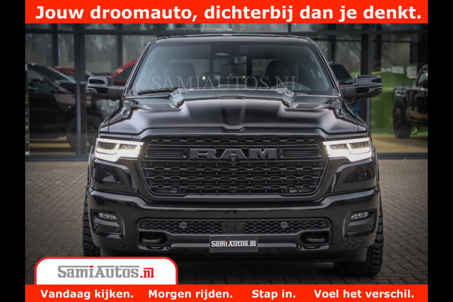 Dodge Ram 1500 Limited Night High Output 540HP 706Nm | Massage + Full Option | De Meest Luxe en Volle Pick-Up in zijn Klasse | Comfortabele Dubbele Cabine met Royale 5 Zitplaatsen | BPM vrij | Nu Leverbaar uit Voorraad | Voorraad Nr 2293 - 7688
