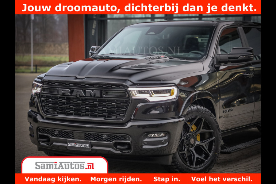Dodge Ram 1500 Limited Night High Output 540HP 706Nm | Massage + Full Option | De Meest Luxe en Volle Pick-Up in zijn Klasse | Comfortabele Dubbele Cabine met Royale 5 Zitplaatsen | BPM vrij | Nu Leverbaar uit Voorraad | Voorraad Nr 2293 - 7688