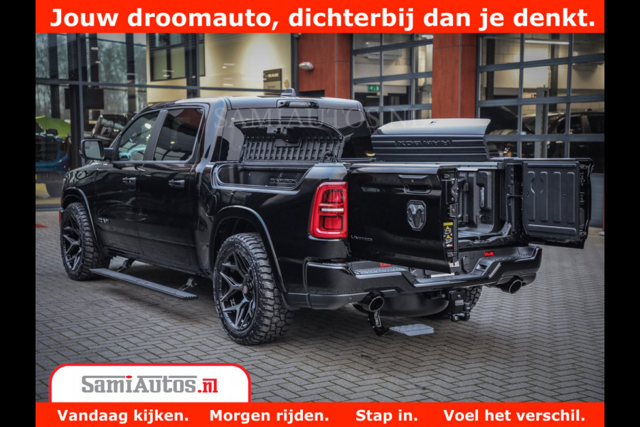 Dodge Ram 1500 Limited Night High Output 540HP 706Nm | Massage + Full Option | De Meest Luxe en Volle Pick-Up in zijn Klasse | Comfortabele Dubbele Cabine met Royale 5 Zitplaatsen | BPM vrij | Nu Leverbaar uit Voorraad | Voorraad Nr 2293 - 7688