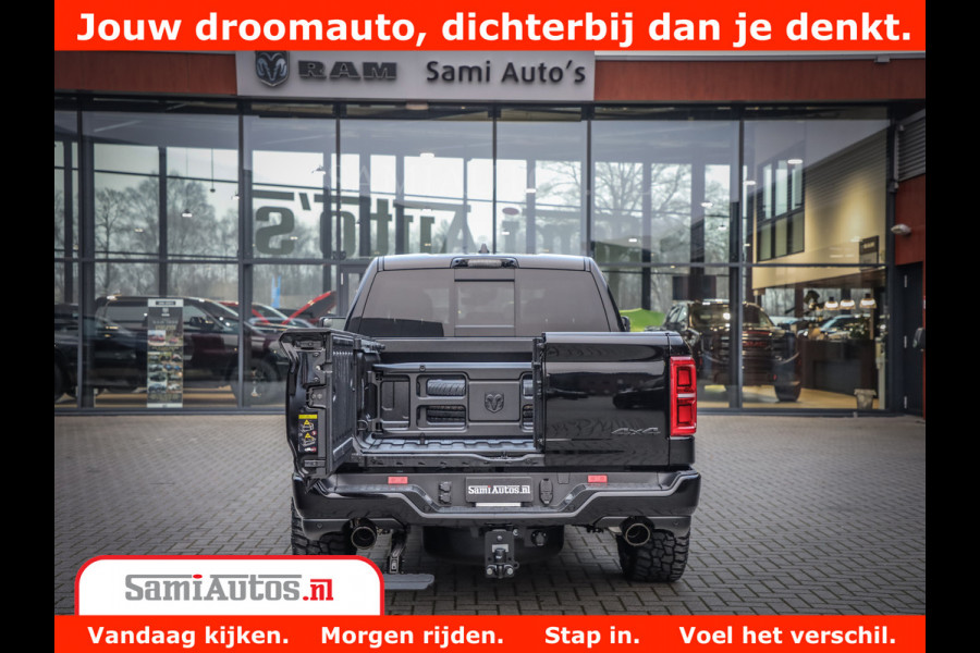 Dodge Ram 1500 Limited Night High Output 540HP 706Nm | Massage + Full Option | De Meest Luxe en Volle Pick-Up in zijn Klasse | Comfortabele Dubbele Cabine met Royale 5 Zitplaatsen | BPM vrij | Nu Leverbaar uit Voorraad | Voorraad Nr 2293 - 7688