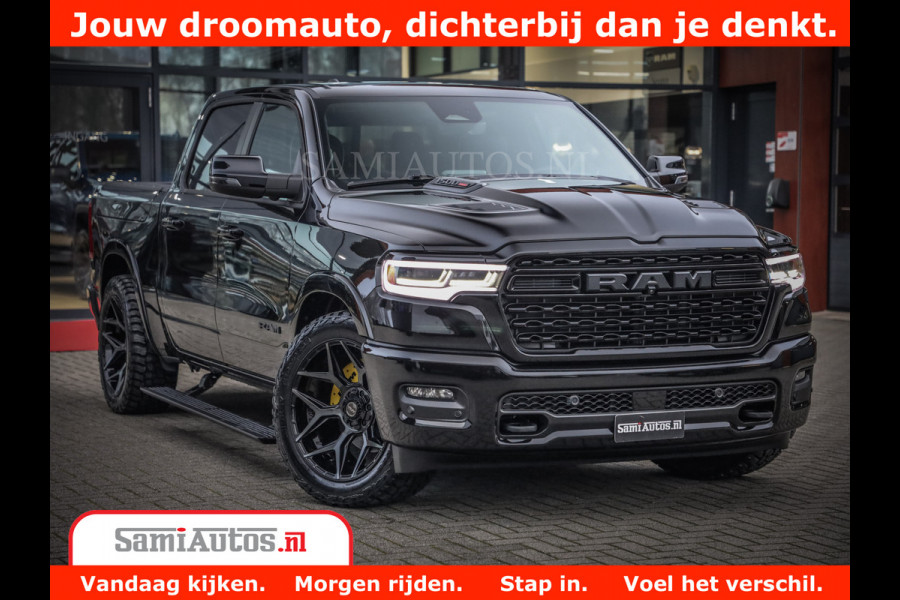 Dodge Ram 1500 Limited Night High Output 540HP 706Nm | Massage + Full Option | De Meest Luxe en Volle Pick-Up in zijn Klasse | Comfortabele Dubbele Cabine met Royale 5 Zitplaatsen | BPM vrij | Nu Leverbaar uit Voorraad | Voorraad Nr 2293 - 7688