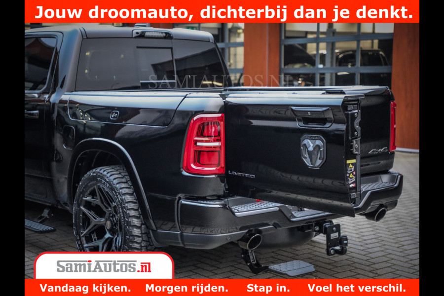 Dodge Ram 1500 Limited Night High Output 540HP 706Nm | Massage + Full Option | De Meest Luxe en Volle Pick-Up in zijn Klasse | Comfortabele Dubbele Cabine met Royale 5 Zitplaatsen | BPM vrij | Nu Leverbaar uit Voorraad | Voorraad Nr 2293 - 7688