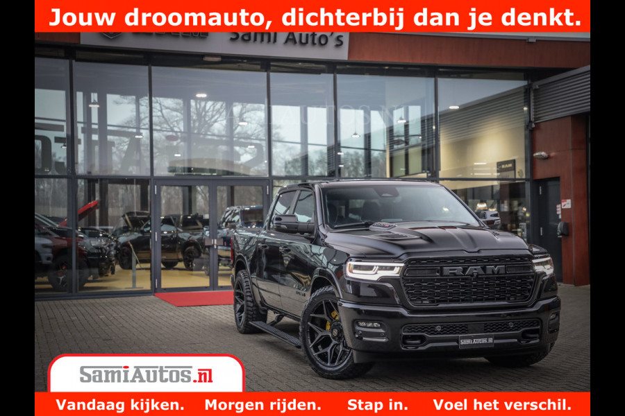 Dodge Ram 1500 Limited Night High Output 540HP 706Nm | Massage + Full Option | De Meest Luxe en Volle Pick-Up in zijn Klasse | Comfortabele Dubbele Cabine met Royale 5 Zitplaatsen | BPM vrij | Nu Leverbaar uit Voorraad | Voorraad Nr 2293 - 7688
