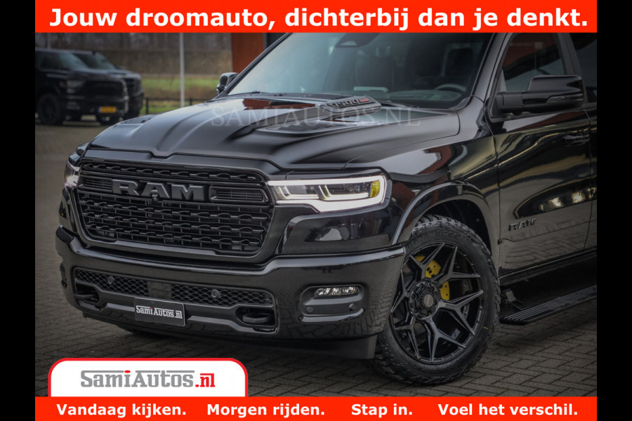 Dodge Ram 1500 Limited Night High Output 540HP 706Nm | Massage + Full Option | De Meest Luxe en Volle Pick-Up in zijn Klasse | Comfortabele Dubbele Cabine met Royale 5 Zitplaatsen | BPM vrij | Nu Leverbaar uit Voorraad | Voorraad Nr 2293 - 7688
