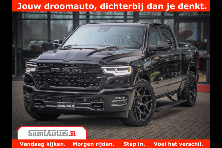 Dodge Ram 1500 Limited Night High Output 540HP 706Nm | Massage + Full Option | De Meest Luxe en Volle Pick-Up in zijn Klasse | Comfortabele Dubbele Cabine met Royale 5 Zitplaatsen | BPM vrij | Nu Leverbaar uit Voorraad | Voorraad Nr 2293 - 7688