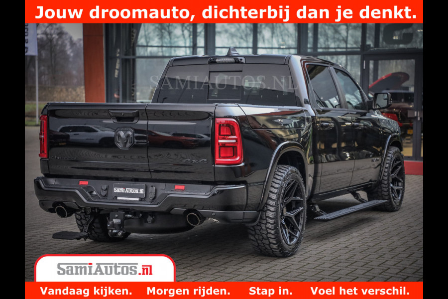 Dodge Ram 1500 Limited Night High Output 540HP 706Nm | Massage + Full Option | De Meest Luxe en Volle Pick-Up in zijn Klasse | Comfortabele Dubbele Cabine met Royale 5 Zitplaatsen | BPM vrij | Nu Leverbaar uit Voorraad | Voorraad Nr 2293 - 7688