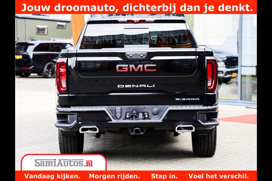 GMC Sierra DENALI 6.2 V8 426PK Full Option | De Meest Luxe Pick-Up in zijn Klasse | Comfortabele Dubbele Cabine met Royale 5 Zitplaatsen | BPM vrij | Nu Leverbaar uit Voorraad | Voorraad Nr 433794