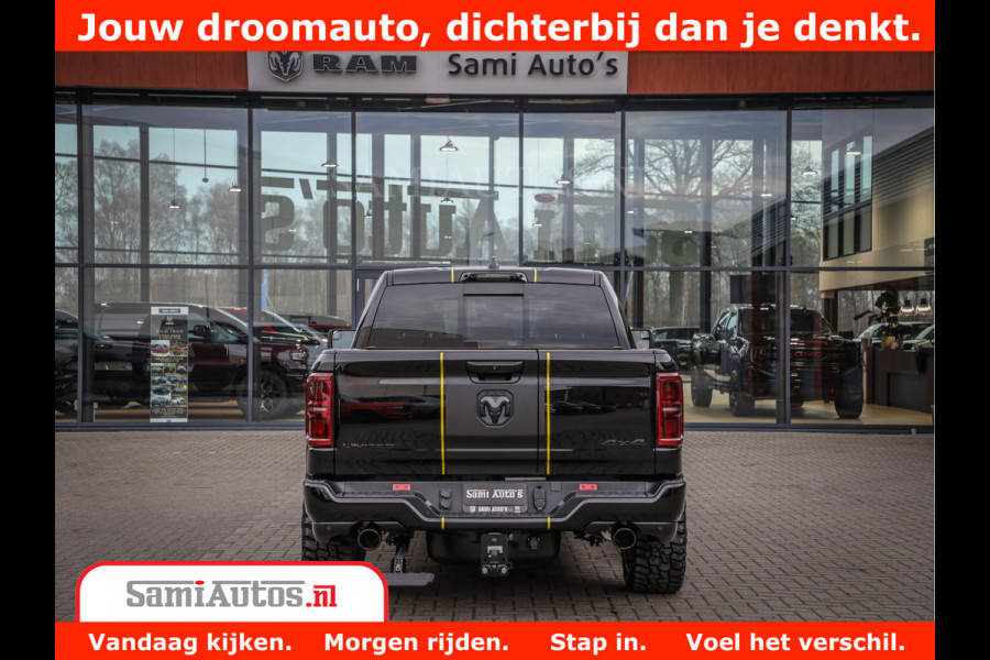 Dodge Ram 1500 Limited Night High Output 540HP 706Nm | Massage + Full Option | De Meest Luxe en Volle Pick-Up in zijn Klasse | Comfortabele Dubbele Cabine met Royale 5 Zitplaatsen | BPM vrij | Nu Leverbaar uit Voorraad | Voorraad Nr 2318 - 5415