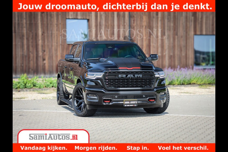 Dodge Ram 1500 Limited Night High Output 540HP 706Nm | Massage + Full Option | De Meest Luxe en Volle Pick-Up in zijn Klasse | Comfortabele Dubbele Cabine met Royale 5 Zitplaatsen | BPM vrij | Nu Leverbaar uit Voorraad | Voorraad Nr 2355 - 5149