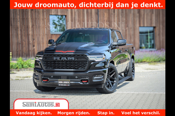 Dodge Ram 1500 Limited Night High Output 540HP 706Nm | Massage + Full Option | De Meest Luxe en Volle Pick-Up in zijn Klasse | Comfortabele Dubbele Cabine met Royale 5 Zitplaatsen | BPM vrij | Nu Leverbaar uit Voorraad | Voorraad Nr 2355 - 5149