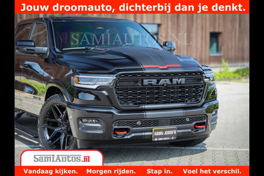 Dodge Ram 1500 Limited Night High Output 540HP 706Nm | Massage + Full Option | De Meest Luxe en Volle Pick-Up in zijn Klasse | Comfortabele Dubbele Cabine met Royale 5 Zitplaatsen | BPM vrij | Nu Leverbaar uit Voorraad | Voorraad Nr 2355 - 5149