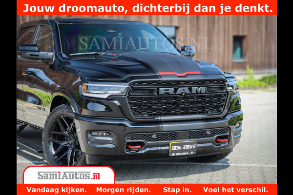 Dodge Ram 1500 Limited Night High Output 540HP 706Nm | Massage + Full Option | De Meest Luxe en Volle Pick-Up in zijn Klasse | Comfortabele Dubbele Cabine met Royale 5 Zitplaatsen | BPM vrij | Nu Leverbaar uit Voorraad | Voorraad Nr 2355 - 5149