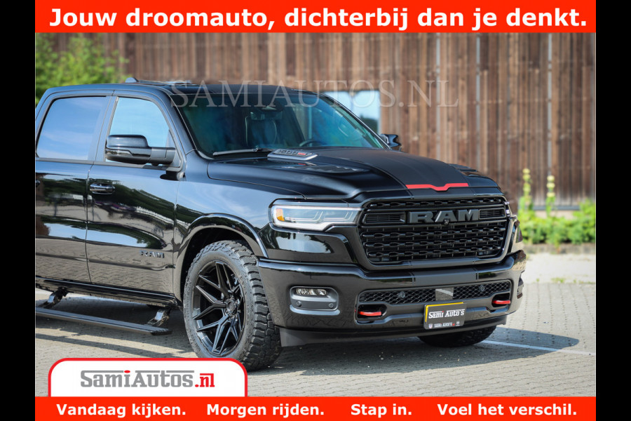 Dodge Ram 1500 Limited Night High Output 540HP 706Nm | Massage + Full Option | De Meest Luxe en Volle Pick-Up in zijn Klasse | Comfortabele Dubbele Cabine met Royale 5 Zitplaatsen | BPM vrij | Nu Leverbaar uit Voorraad | Voorraad Nr 2355 - 5149