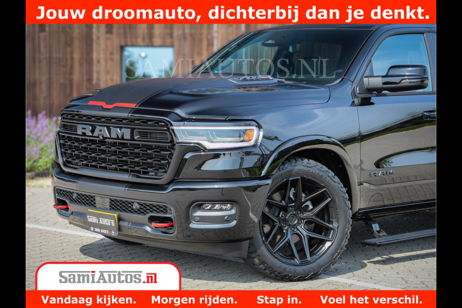 Dodge Ram 1500 Limited Night High Output 540HP 706Nm | Massage + Full Option | De Meest Luxe en Volle Pick-Up in zijn Klasse | Comfortabele Dubbele Cabine met Royale 5 Zitplaatsen | BPM vrij | Nu Leverbaar uit Voorraad | Voorraad Nr 2355 - 5149