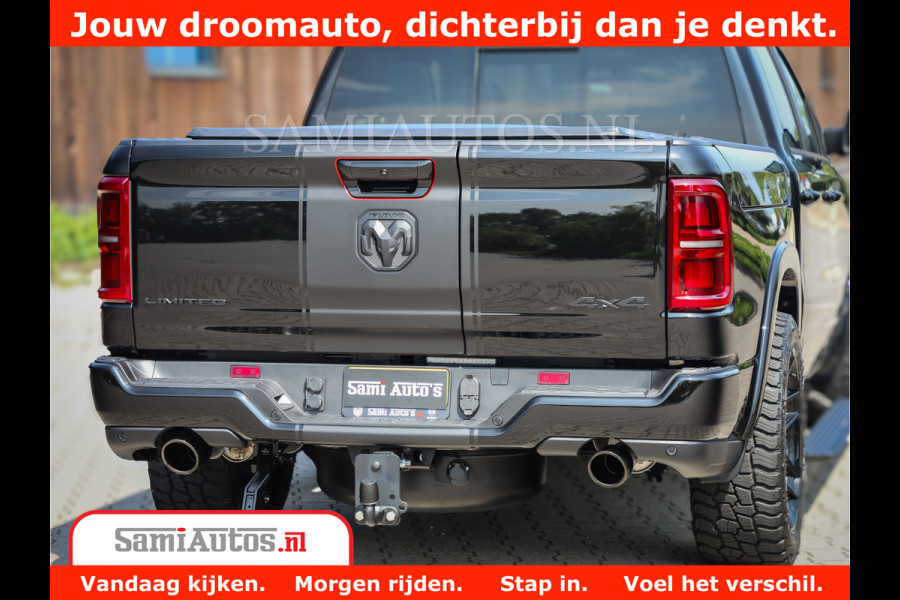 Dodge Ram 1500 Limited Night High Output 540HP 706Nm | Massage + Full Option | De Meest Luxe en Volle Pick-Up in zijn Klasse | Comfortabele Dubbele Cabine met Royale 5 Zitplaatsen | BPM vrij | Nu Leverbaar uit Voorraad | Voorraad Nr 2355 - 5149