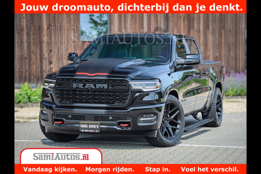 Dodge Ram 1500 Limited Night High Output 540HP 706Nm | Massage + Full Option | De Meest Luxe en Volle Pick-Up in zijn Klasse | Comfortabele Dubbele Cabine met Royale 5 Zitplaatsen | BPM vrij | Nu Leverbaar uit Voorraad | Voorraad Nr 2331 - 5133